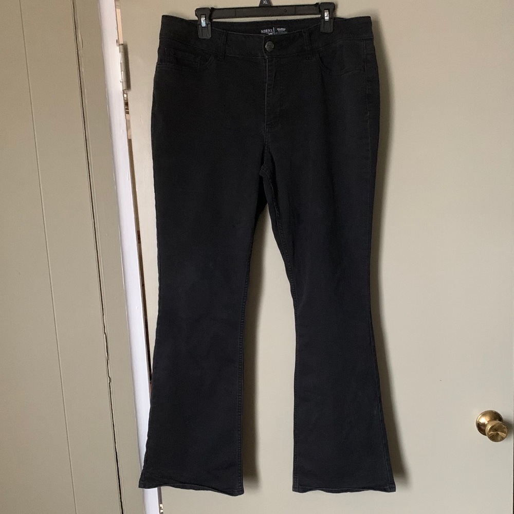 Black midrise boot cut jeans